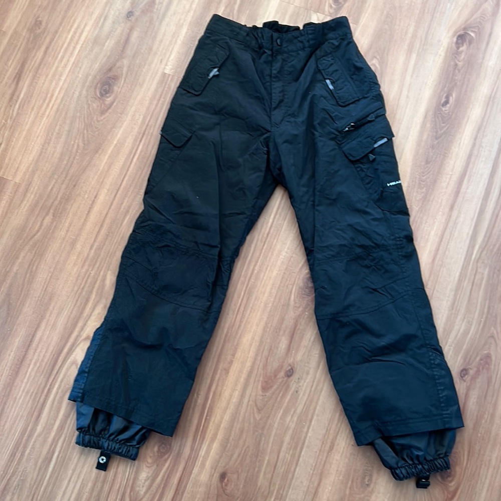 NWT Head Black Elastic Waist Nylon Ski Snowboard Snow Winter Pants Size Medium